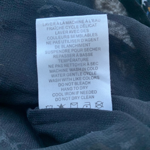 Joie Swiss Dot Floral Print Ruffled Split Tie Neck Blouse Puff Sleeves Size S - Picture 9 of 14